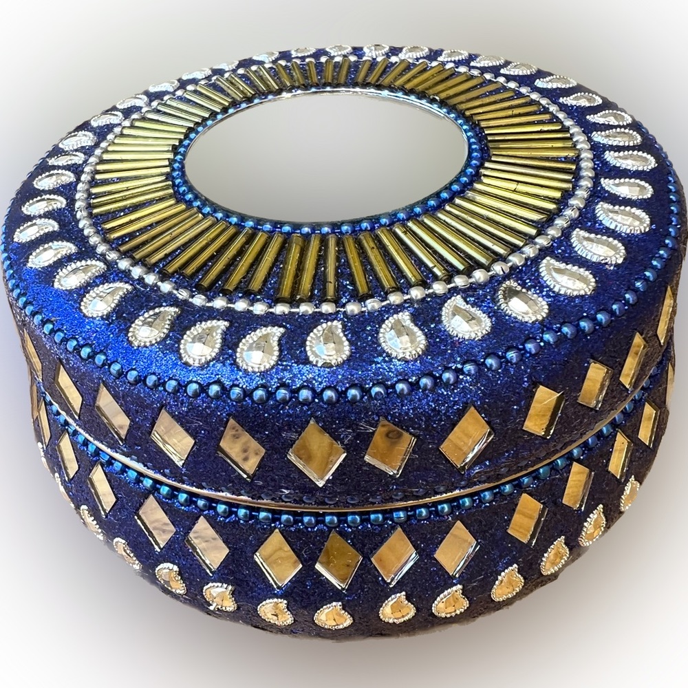 Mexicali Blues Glitter & Mirrors 4.5" x 4.5" Cookie Box Deco